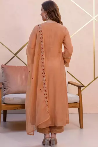 Women Ethnic Motifs Embroidered Regular Thread Work Kurta with Trousers & With Dupatta