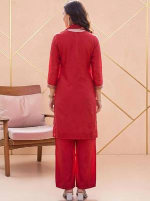 Women Ethnic Motifs Embroidered Regular Silk Crepe Kurta with Palazzos & With Dupatta 4