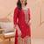 Women Ethnic Motifs Embroidered Regular Silk Crepe Kurta with Palazzos & With Dupatta