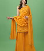 Women Sequinned Kurta with Palazzos & With Dupatta