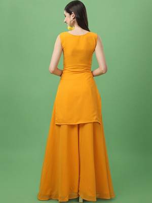 Women Sequinned Kurta with Palazzos & With Dupatta 5