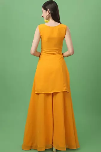 Women Sequinned Kurta with Palazzos & With Dupatta