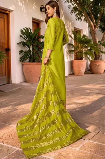 Women Ethnic Motifs Embroidered Regular Sequinned Kurta with Trousers & With Dupatta