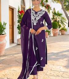 Women Ethnic Motifs Regular Work Pure Cotton Kurta with Trousers & With Dupatta