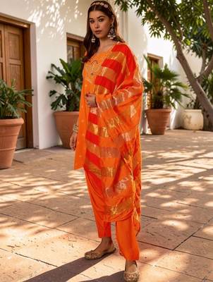 Women Ethnic Motifs Embroidered Regular Kurta with Patiala & Dupatta 2