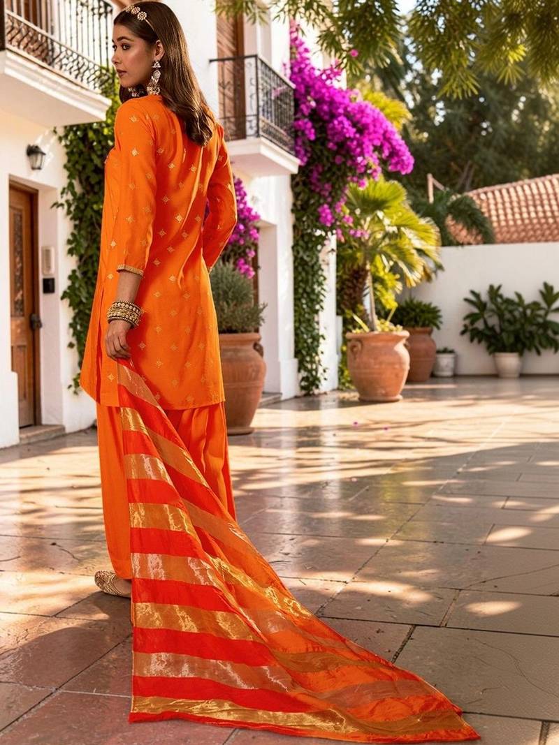 Women Ethnic Motifs Embroidered Regular Kurta with Patiala & Dupatta
