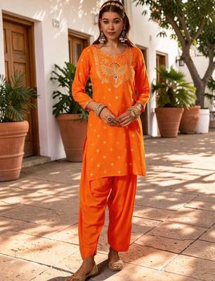 Women Ethnic Motifs Embroidered Regular Kurta with Patiala & Dupatta 7