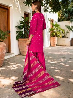 Women Ethnic Motifs Embroidered Regular Kurta with Patiala & With Dupatta 3