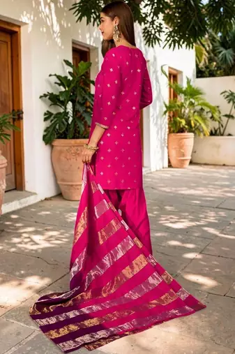 Women Ethnic Motifs Embroidered Regular Kurta with Patiala & With Dupatta