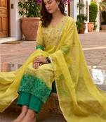 Women Ombre Dyed Regular Kurta with Trousers & With Dupatta