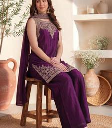 Women Ethnic Motifs Embroidered Regular Thread Work Kurta with Palazzos & With Dupatta