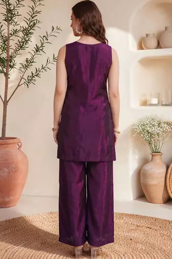 Women Ethnic Motifs Embroidered Regular Thread Work Kurta with Palazzos & With Dupatta