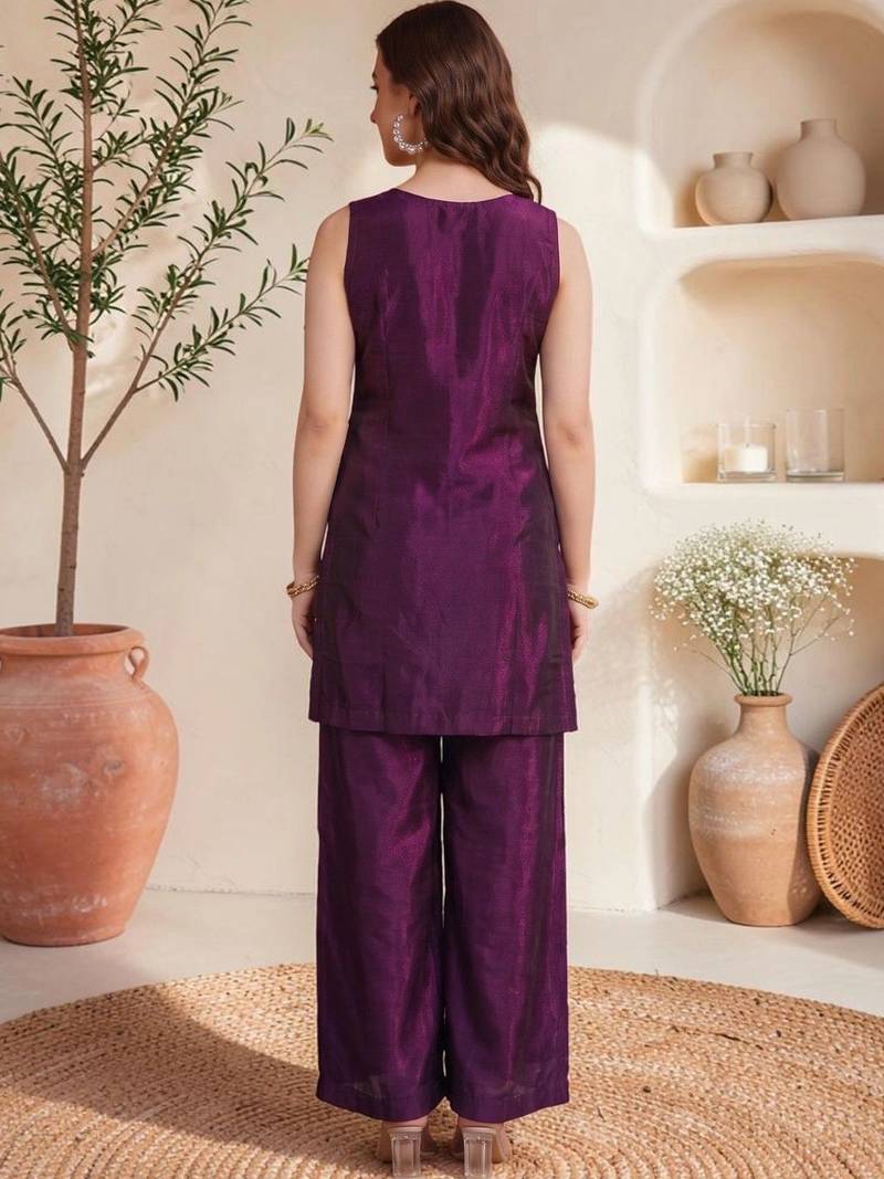 Women Ethnic Motifs Embroidered Regular Thread Work Kurta with Palazzos & With Dupatta