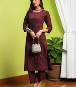 Women Ethnic Motifs Embroidered Regular Thread Work Pure Cotton Kurta with Trousers