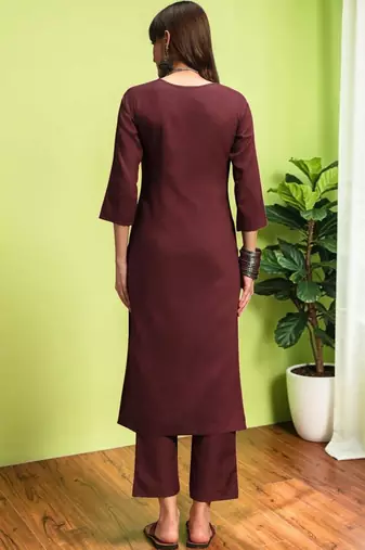 Women Ethnic Motifs Embroidered Regular Thread Work Pure Cotton Kurta with Trousers