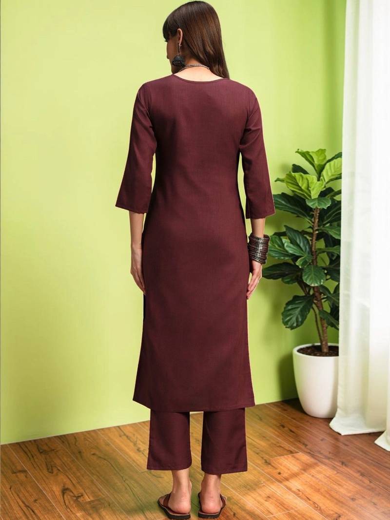 Women Ethnic Motifs Embroidered Regular Thread Work Pure Cotton Kurta with Trousers