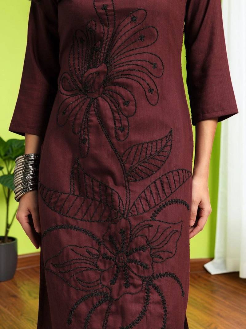 Women Ethnic Motifs Embroidered Regular Thread Work Pure Cotton Kurta with Trousers