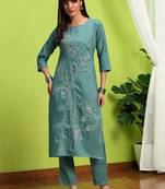 Women Embroidered Regular Kurta Set