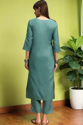 Women Embroidered Regular Kurta Set