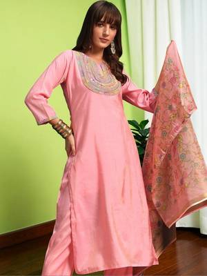 Women Ethnic Motifs Embroidered Regular Thread Work Kurta with Trousers & With Dupatta 2