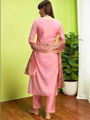 Women Ethnic Motifs Embroidered Regular Thread Work Kurta with Trousers & With Dupatta 4