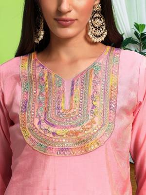 Women Ethnic Motifs Embroidered Regular Thread Work Kurta with Trousers & With Dupatta 7