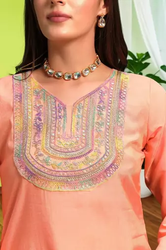 Women Ethnic Motifs Embroidered Regular Thread Work Kurta with Trousers & With Dupatta