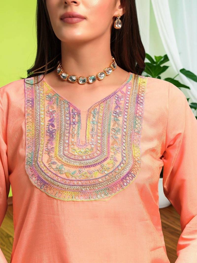 Women Ethnic Motifs Embroidered Regular Thread Work Kurta with Trousers & With Dupatta