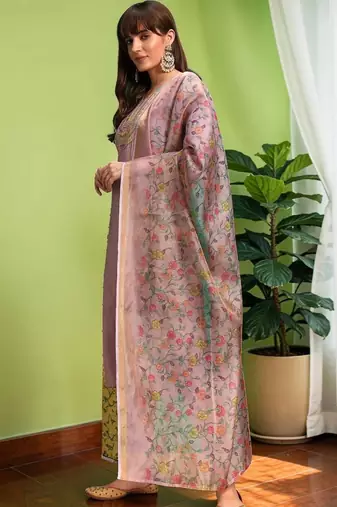 Women Ethnic Motifs Embroidered Regular Thread Work Kurta with Palazzos & With Dupatta