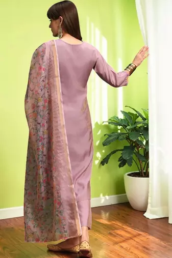 Women Ethnic Motifs Embroidered Regular Thread Work Kurta with Palazzos & With Dupatta