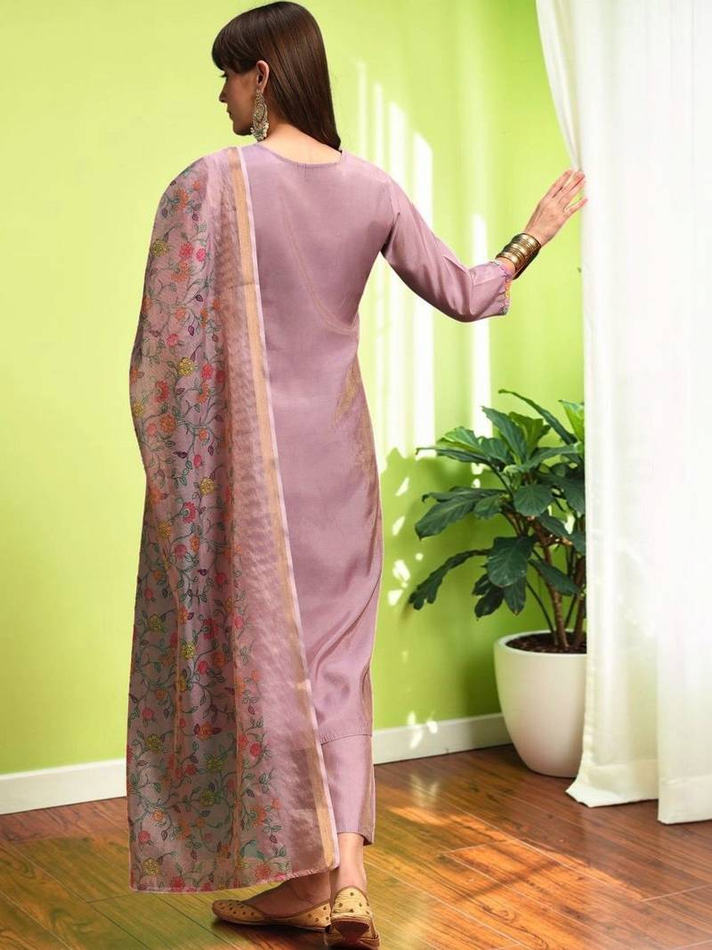 Women Ethnic Motifs Embroidered Regular Thread Work Kurta with Palazzos & With Dupatta