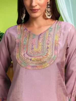 Women Ethnic Motifs Embroidered Regular Thread Work Kurta with Palazzos & With Dupatta 7