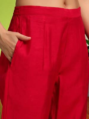 Women Ethnic Motifs Printed Regular Thread Work Kurta with Trousers & With Dupatta 5