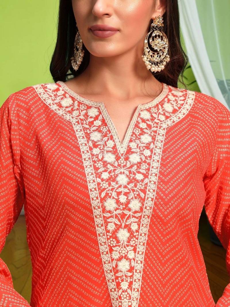 Women Ethnic Motifs Printed Regular Thread Work Pure Cotton Kurta with Trousers & With Dupatta