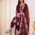 Women Ethnic Motifs Embroidered Regular Thread Work Chanderi Silk Kurta with Trousers & With Dupatta