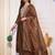 Women Ethnic Motifs Embroidered Regular Thread Work Chanderi Silk Kurta with Trousers & With Dupatta