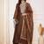 Women Ethnic Motifs Embroidered Regular Thread Work Chanderi Silk Kurta with Trousers & With Dupatta