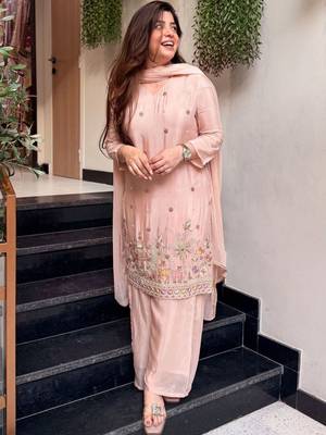 Women Ethnic Motifs Embroidered Regular Thread Work Kurta with Palazzos & With Dupatta 2