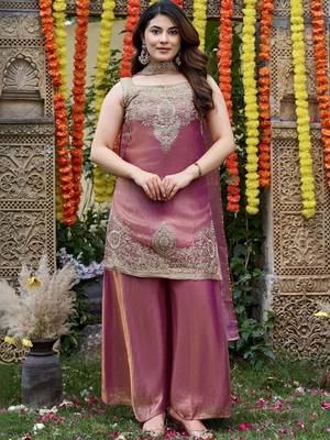 Women Ethnic Motifs Embroidered Regular Kurta with Palazzos & With Dupatta 1