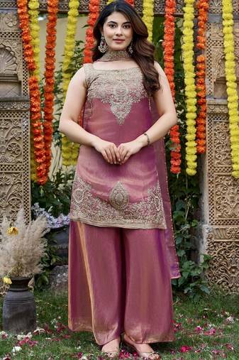 Women Ethnic Motifs Embroidered Regular Kurta with Palazzos & With Dupatta