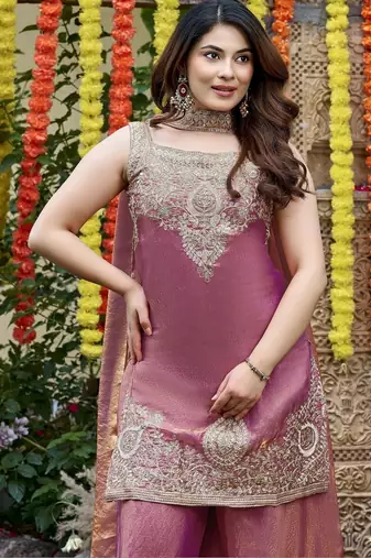 Women Ethnic Motifs Embroidered Regular Kurta with Palazzos & With Dupatta