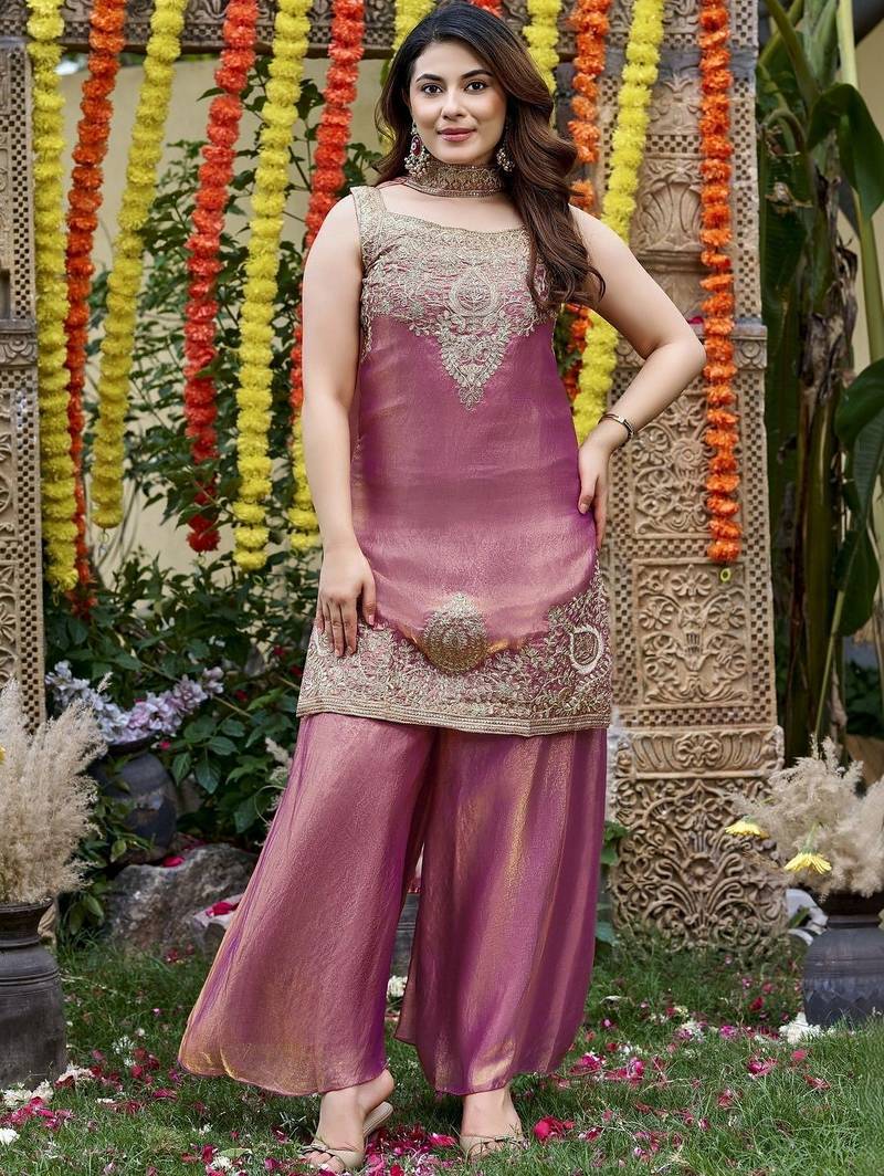 Women Ethnic Motifs Embroidered Regular Kurta with Palazzos & With Dupatta