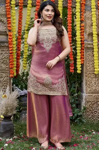 Women Ethnic Motifs Embroidered Regular Kurta with Palazzos & With Dupatta