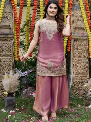 Women Ethnic Motifs Embroidered Regular Kurta with Palazzos & With Dupatta 7