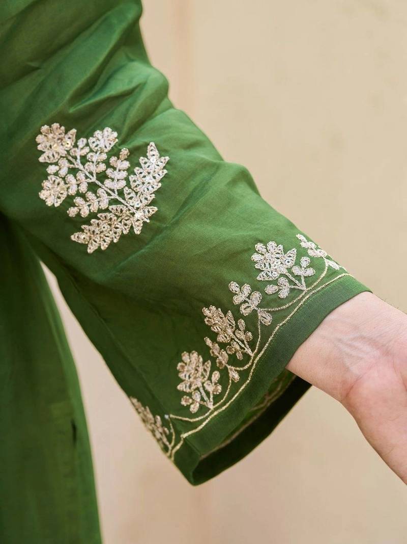 Women Ethnic Motifs Embroidered Regular Thread Work Kurta with Palazzos & With Dupatta