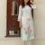 Women Floral Printed Regular Thread Work Pure Silk Kurta with Trousers