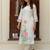 Women Floral Printed Regular Thread Work Pure Silk Kurta with Trousers