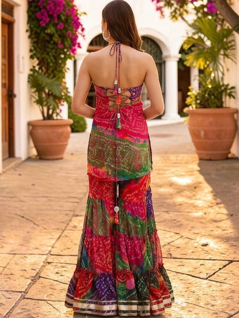 Women Dyed Regular Kurta with Sharara & With Dupatta