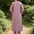 Women Embroidered Regular Mirror Work Silk Crepe Kurta with Trousers & With Dupatta