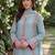 Women Embroidered Thread Work Silk Crepe Kurta with Trousers & Dupatta